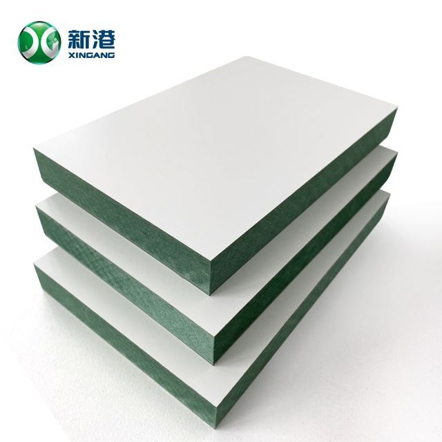 15mm Waterproof Green MDF Moisture Resistant Laminated Gloss White Paper