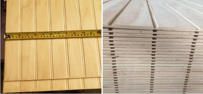 Pine Veneer V U W Grooved Plywood Slotted Plywood For Construction Decorative
